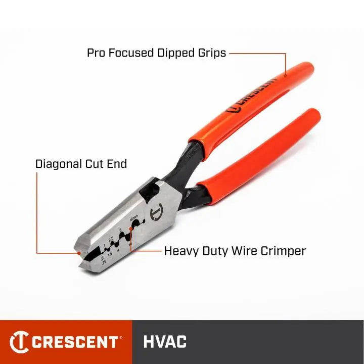 CRESCENT Wire Crimper, 8 in - GW CTWIREC CRESCENT