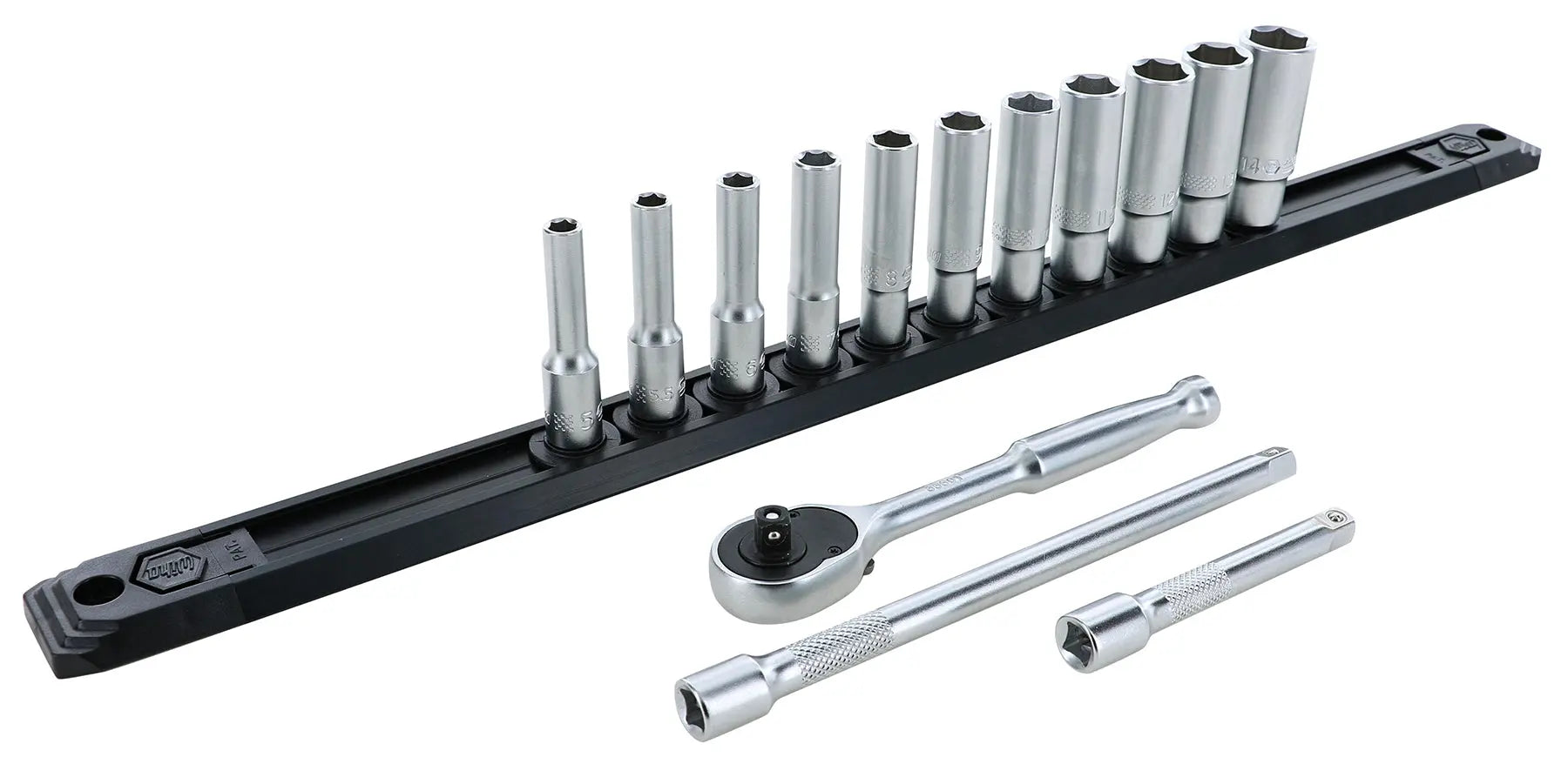 Wiha 33393, 1/4" Dr. 14 Pc. Metric Deep Socket Set Wiha