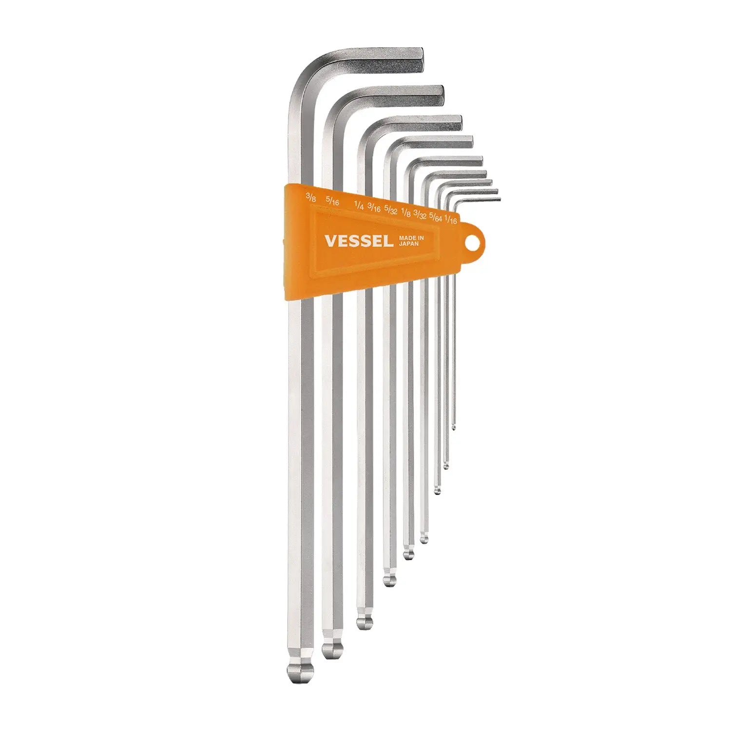 Vessel Tools Set of 9 Ball Point Long Wrench, 1/16 - 3/8 in - VL 8309BPLINU Vessel Tools