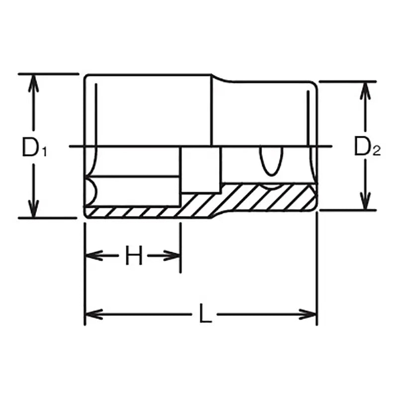 Ko-ken Tools 1 Sq. Dr. Socket 2.9/16 6 point Length 86mm Ko-ken Tools