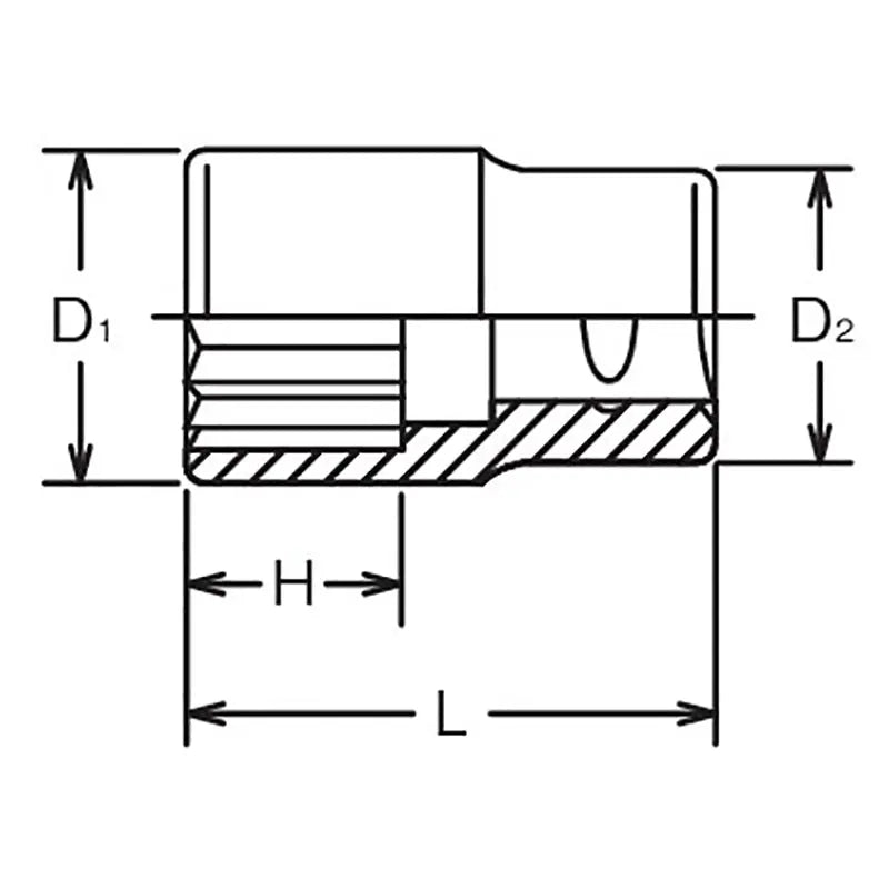 Ko-ken Tools 1 Sq. Dr. Socket 1.1/2 12 point Length 65mm Ko-ken Tools