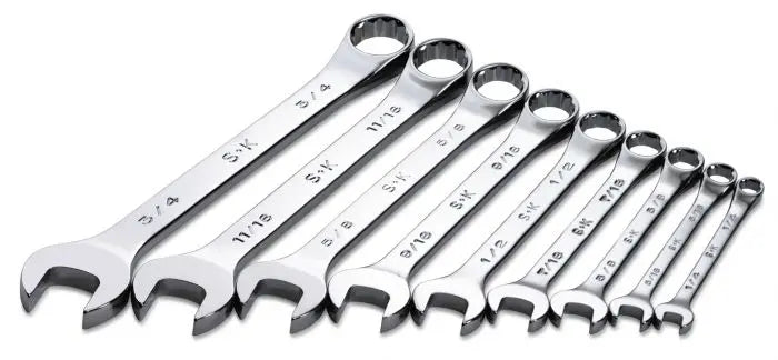 SK Tools - Set Wrench Combination Rg Flpl Fractional 9pc - 86011 SK Tools