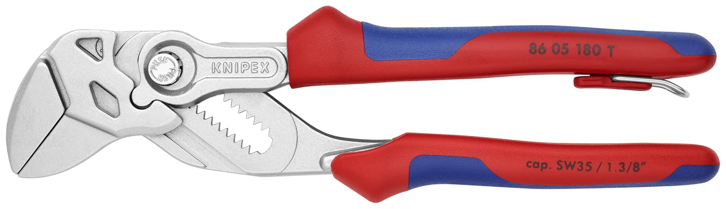 Knipex 86 05 180 T BKA KN | Pliers Wrench, Multi-Component, Tethered Attachment Knipex