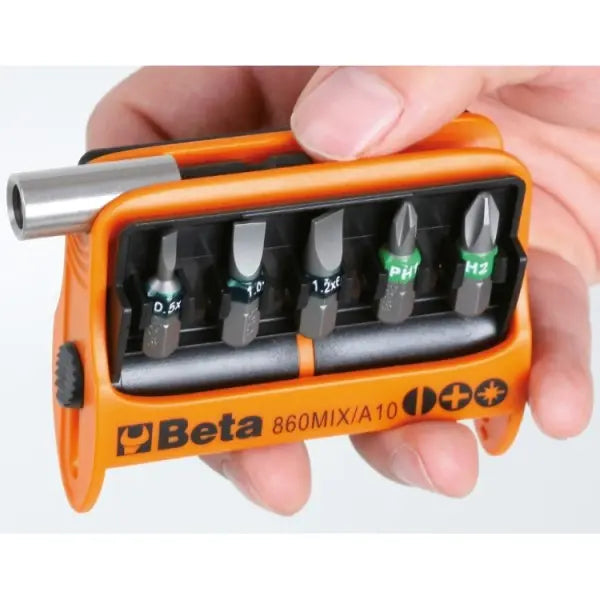 Beta Tools (Article# 860TX/A10) Set of 10 Bits with Magnetic Holder and Plastic Case - BT 8600970 Beta Tools