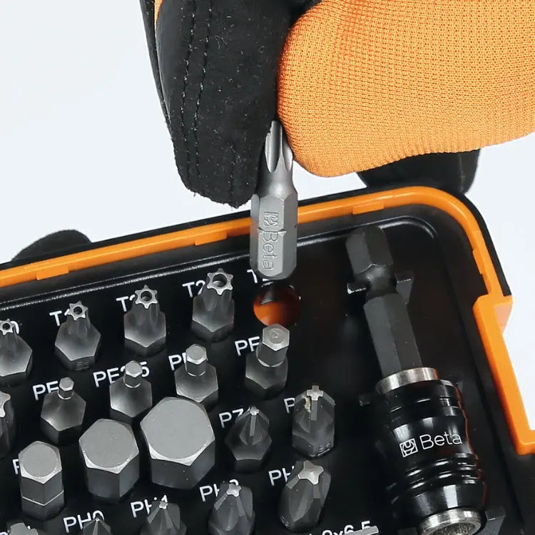 Beta Tools (Article# 861MIX/A31) Magnetic Bit Holder with 30 Bits and Pocket Case - BT 008610802 