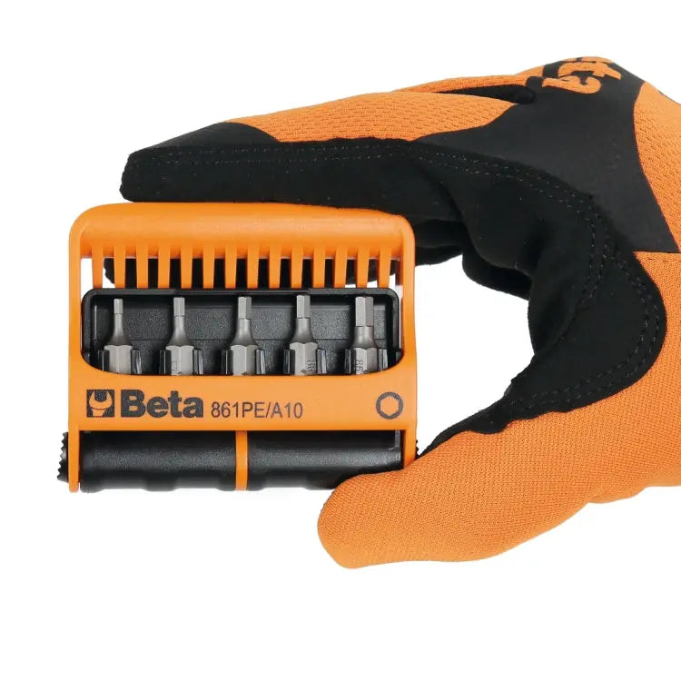 Beta Tools (Article# 861PE/A10) Magnetic Bit Holder with 10 Bits and Pocket Case - BT 008610820 