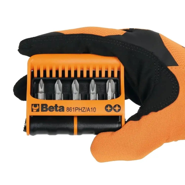 Beta Tools (Article# 861PHZ/A10) Magnetic Bit Holder with 10 Bits and Pocket Case - BT 008610810 