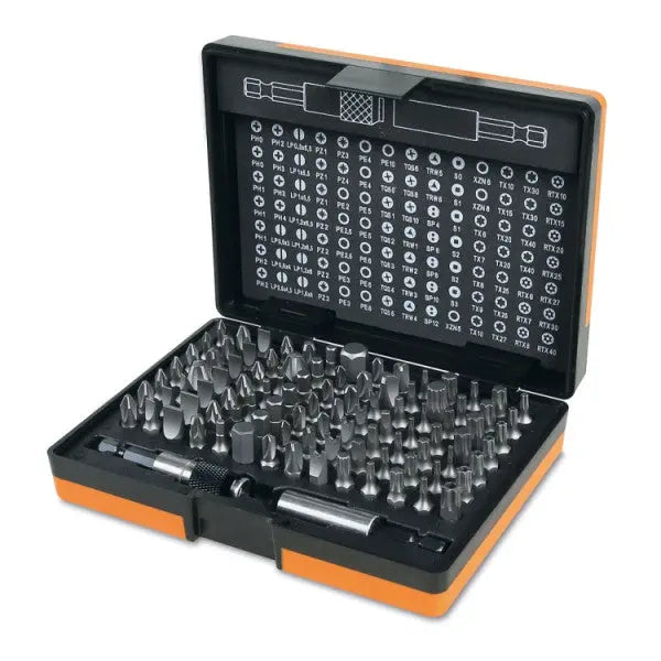 Beta Tools (Article# 861/C100) Set of 2 Bit Holders and 98 Bits with Case - BT 008616998 