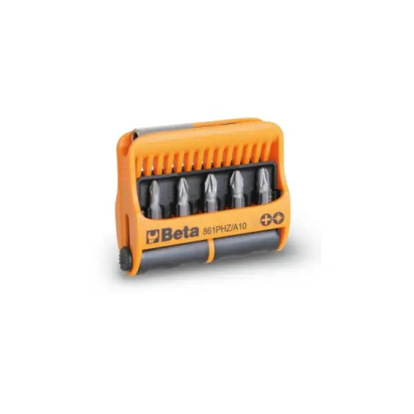 Beta Tools (Article# 861PHZ/A10) Magnetic Bit Holder with 10 Bits and Pocket Case - BT 008610810 