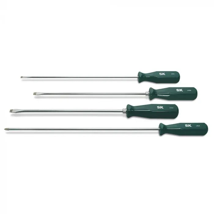 SK Tools - 4 Piece SureGrip Extra Long Reach Screwdriver Set - 86324 SK Tools