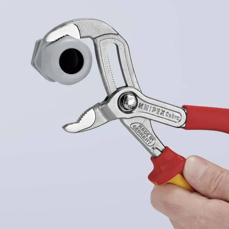 Knipex Cobra 1000V Insulated High-Tech Tethered Attachment Water Pump Plier, 10 in - KN 87 26 250 T Knipex