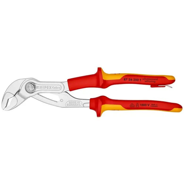 Knipex Cobra 1000V Insulated High-Tech Tethered Attachment Water Pump Plier, 10 in - KN 87 26 250 T Knipex
