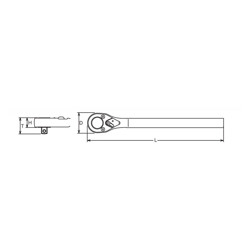 Ko-ken Tools 1 Sq. Dr. Ratchet Handle Length 800mm