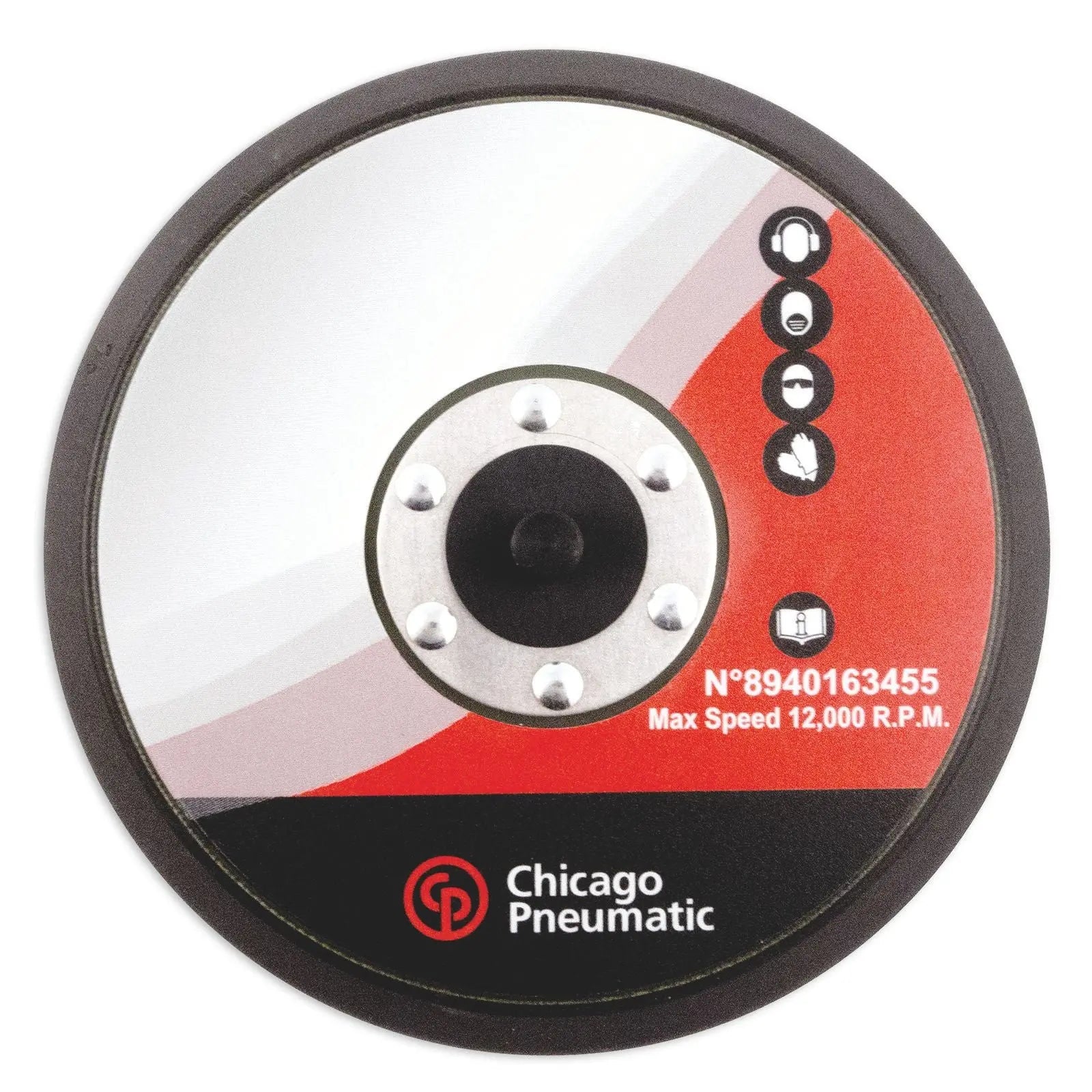 Chicago Pneumatic 6 in PSA Pad without Holes, 5/16 - 24, 123GR CP - CP 8940163455 Chicago Pneumatic