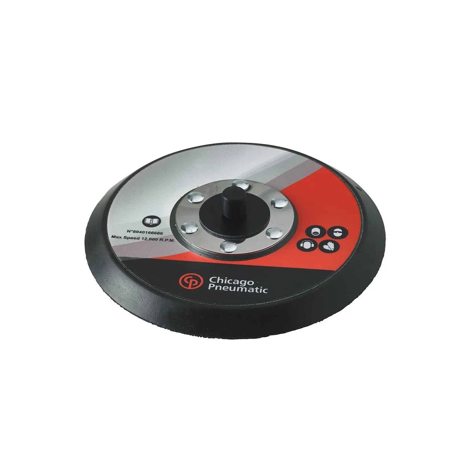 Chicago Pneumatic 5 in Hook and Loop Pad without Holes, 5/16 - 24, 121GR - CP 8940166666 Chicago Pneumatic