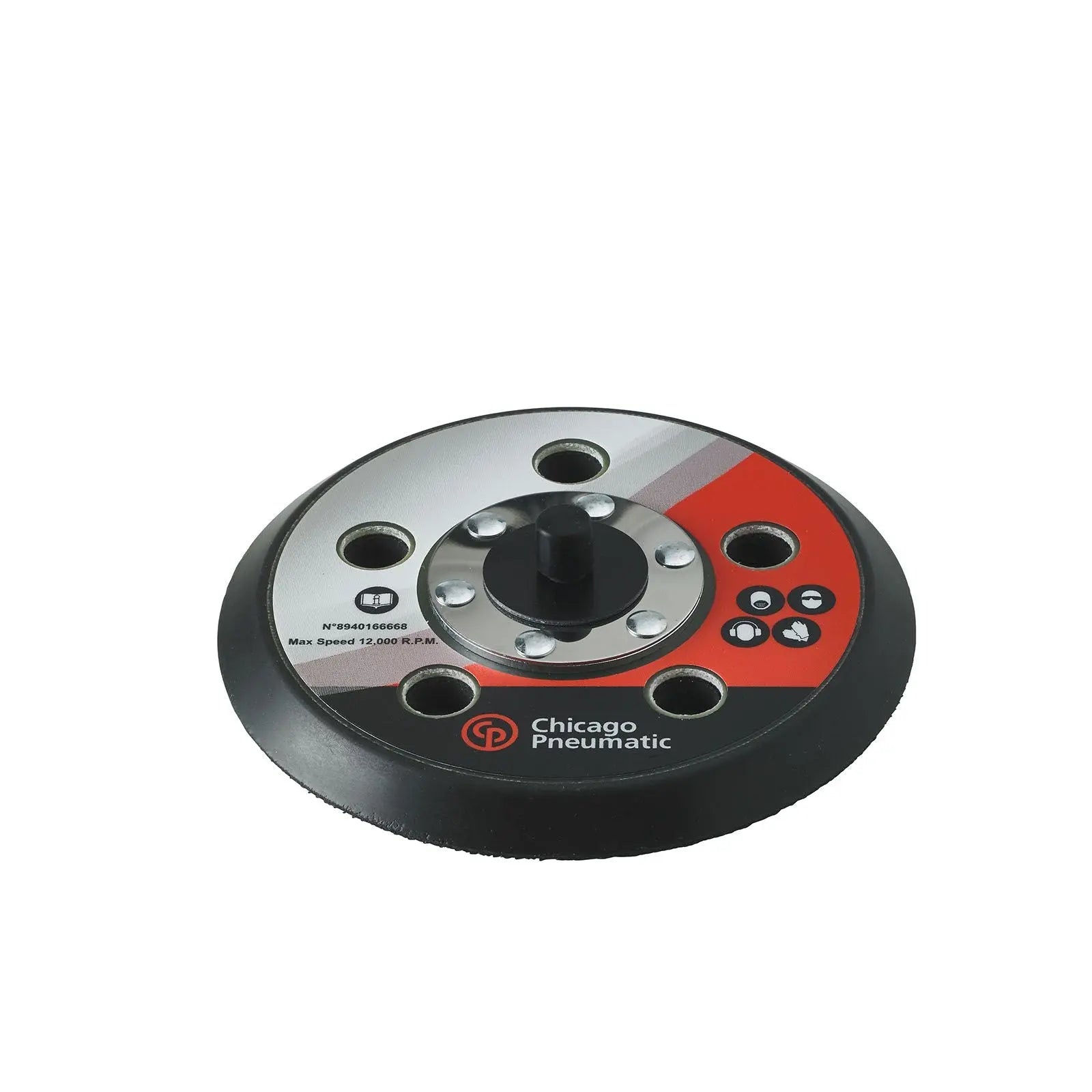 Chicago Pneumatic 5 in Hook and Loop Pad with 5 Holes, 5/16 - 24, 121GR - CP 8940166668 Chicago Pneumatic