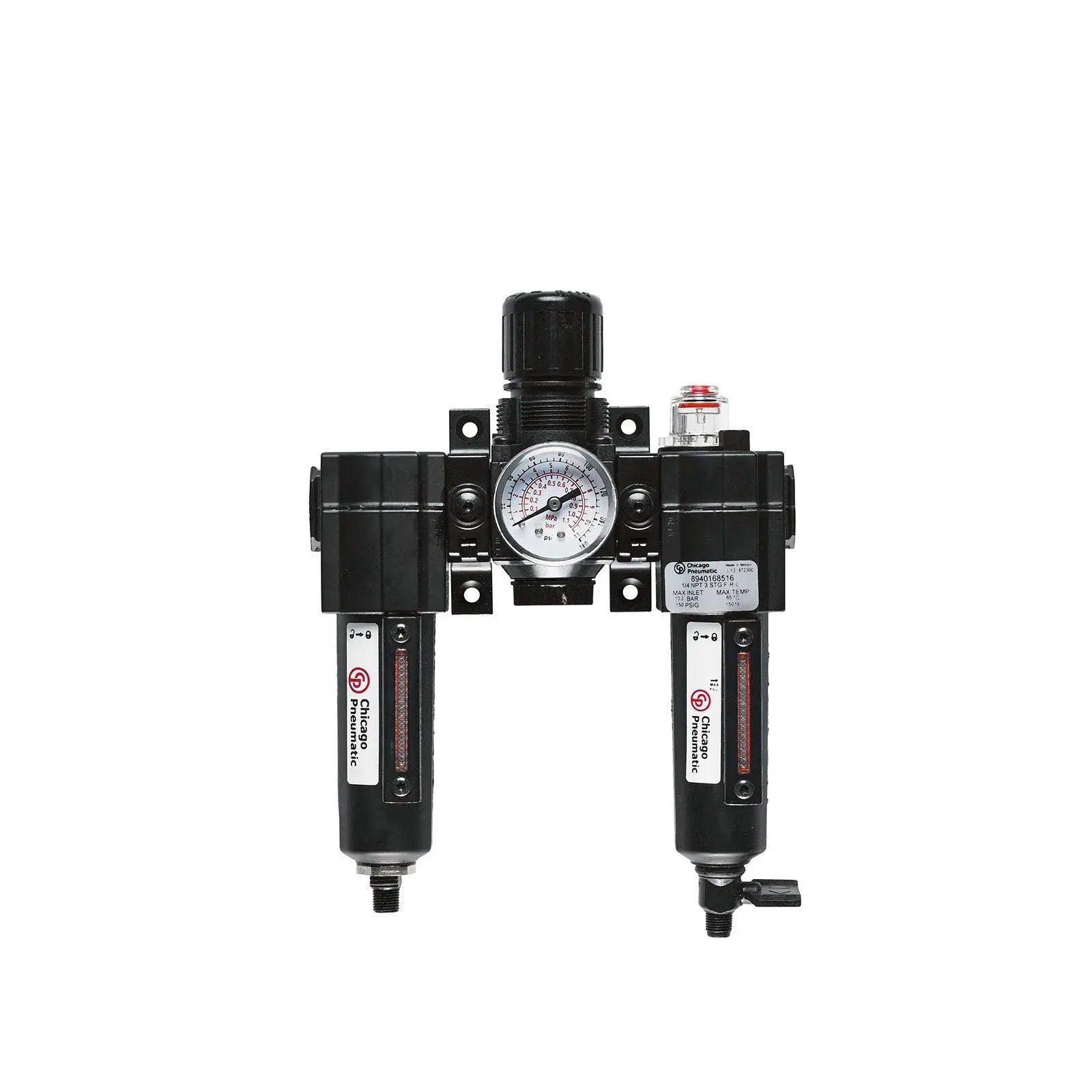 Chicago Pneumatic 1/4 in 3 Stage NPT Filter-Regulator-Lubricator Unit - CP 8940168516 Chicago Pneumatic