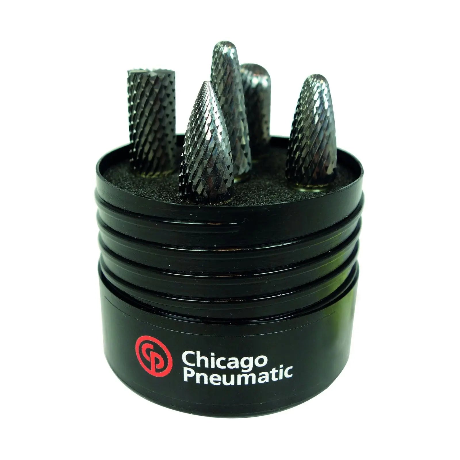 Chicago Pneumatic Set of 5 1/4 in Shank Power Cut Burr Kit, Imp - CP 8940172241 Chicago Pneumatic