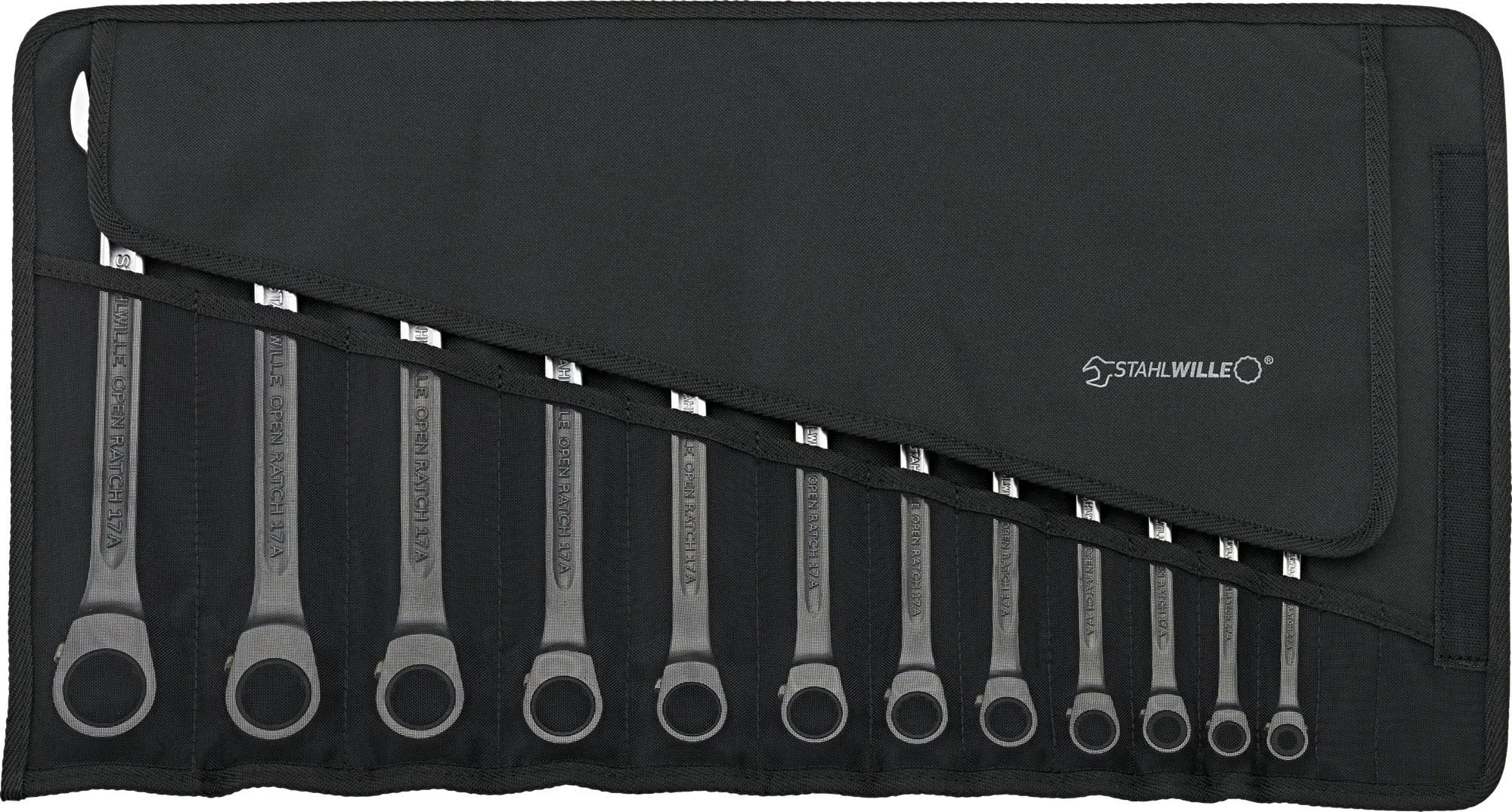 Stahlwille Set of 12 Combination Ratchet Spanner Wrench, 1/4 - 1 in - ST 96411713 Stahlwille