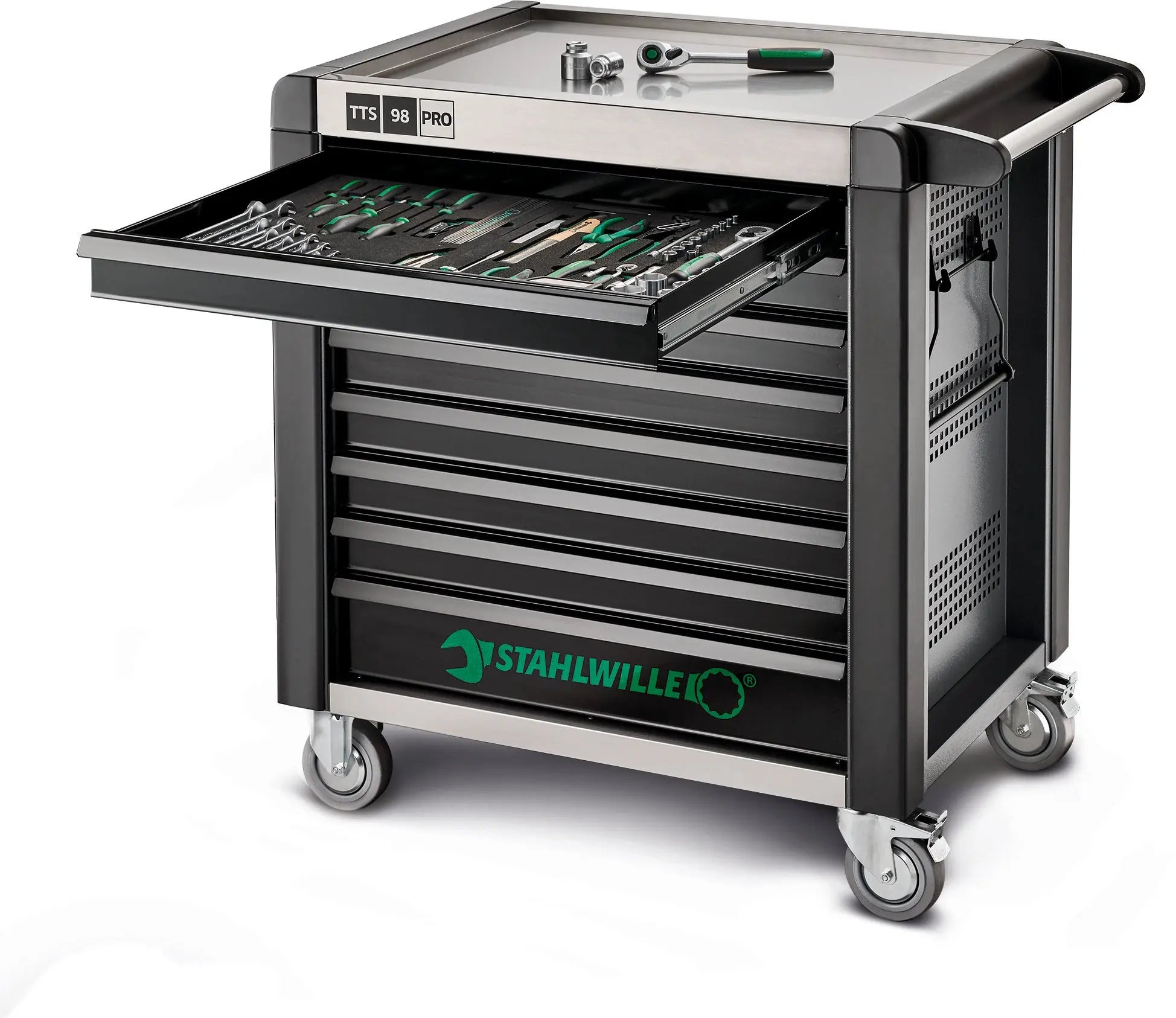 Stahlwille 8-Drawer Anthracite and Black Tool Trolley, Load Capacity 1400 Kg - ST 81200172 Stahlwille