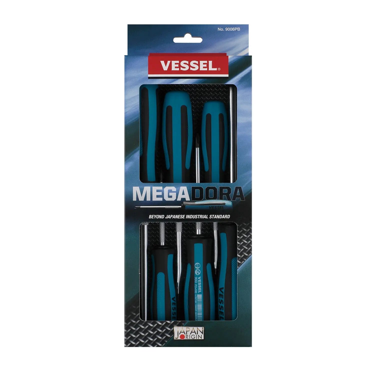 Vessel Tools Set of 6 Megadora Screwdriver - VL 9006PB Vessel Tools