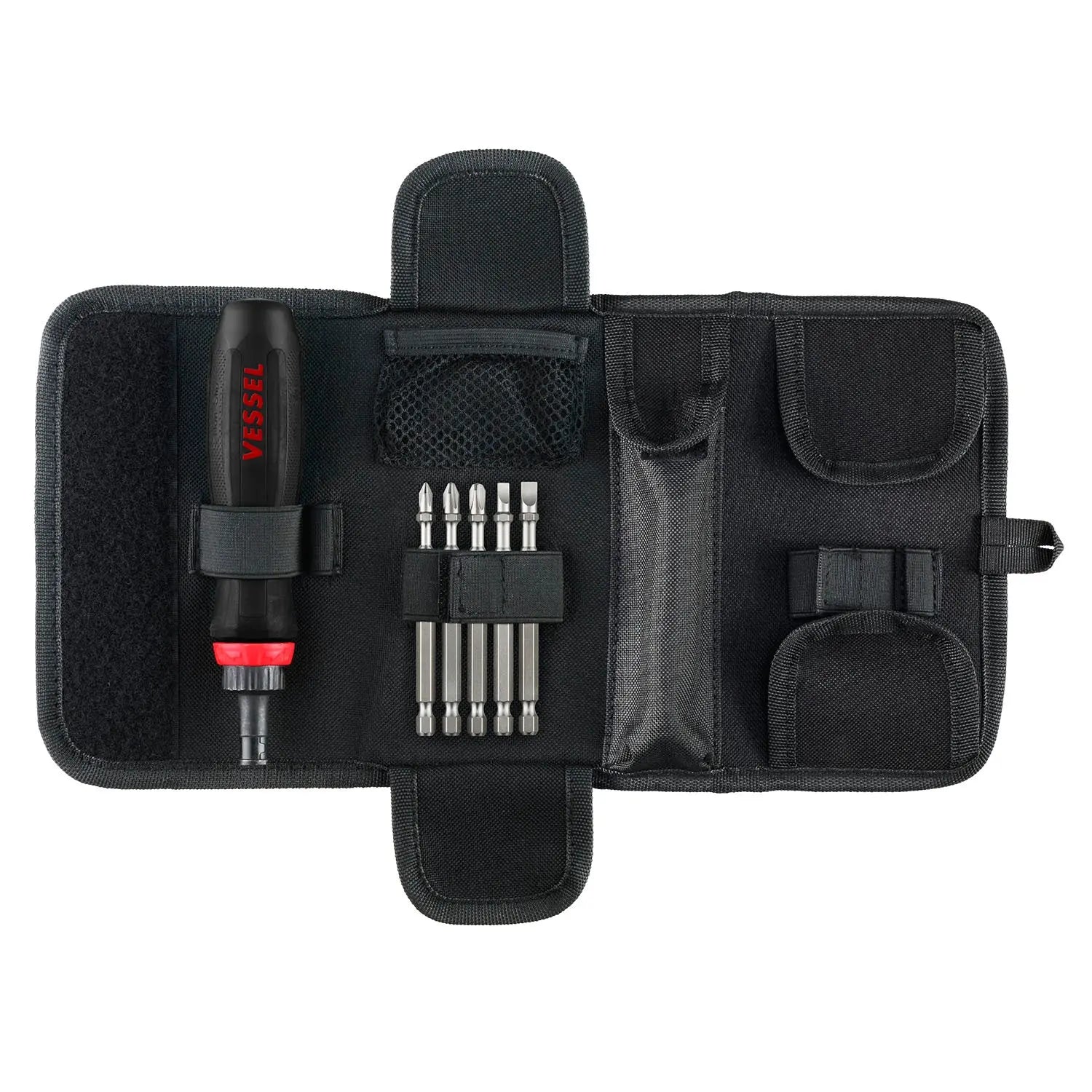 Vessel Tools MEGADORA Interchangeable Ratchet Screwdriver with 5-Piece Bit Set - VL 900RT5PU