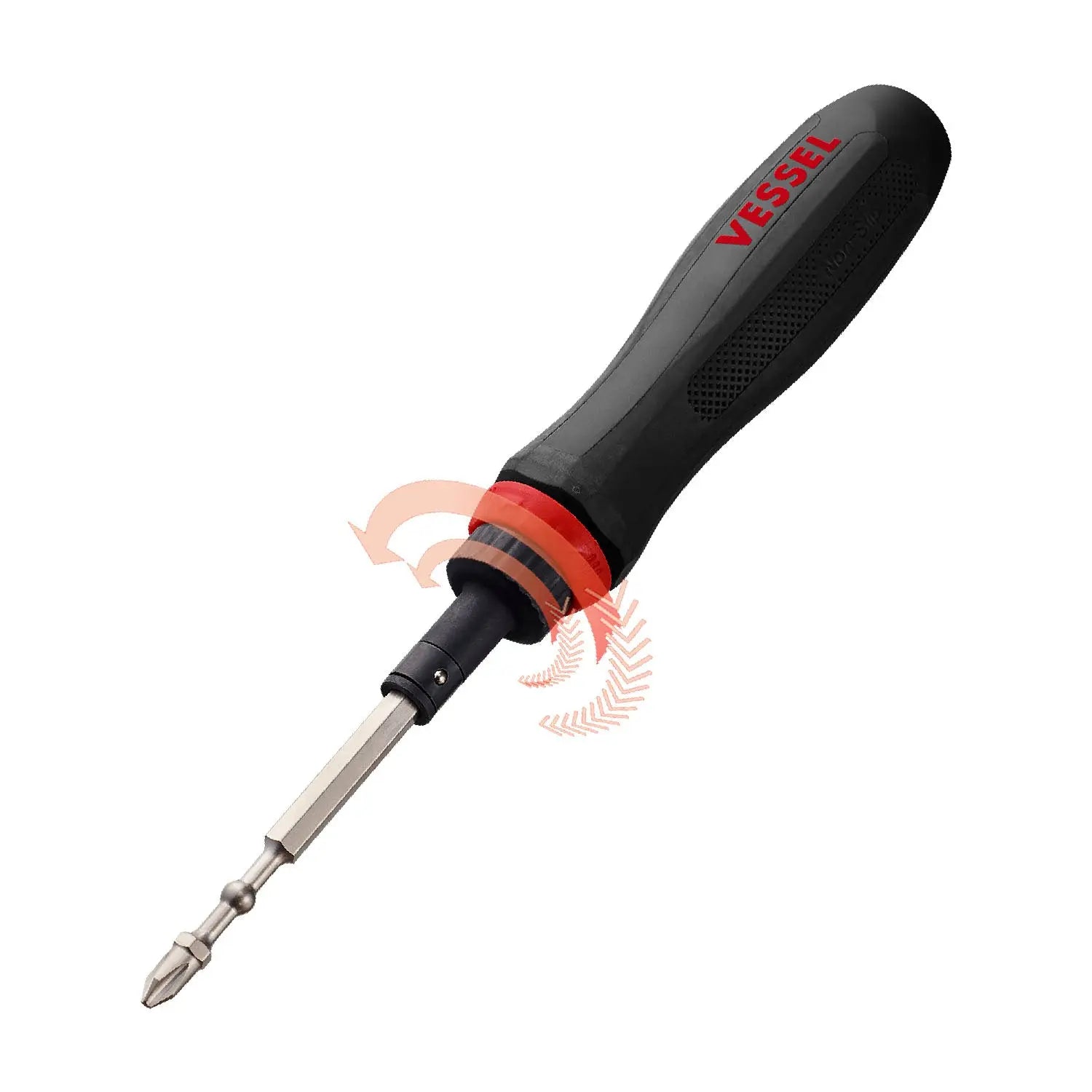 Vessel Tools MEGADORA Interchangeable Ratchet Screwdriver with 5-Piece Bit Set - VL 900RT5PU