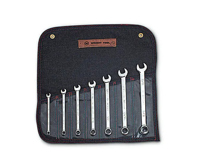 Wright Tool Set of 11 12-Point SAE Polished Combination Wrench, 3/8 to 1 in - WT 911 Combination Wrench Set Wright Tool