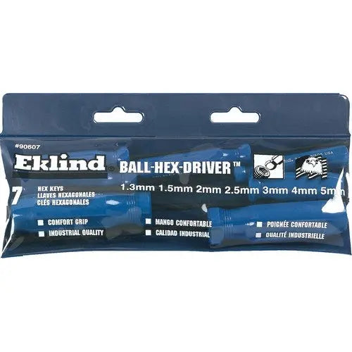 Eklind Set of 7 SD Series Ball End Hexagon Screwdriver 1.3 - 5mm with Pouch - EK 90607 Screwdriver Set Eklind