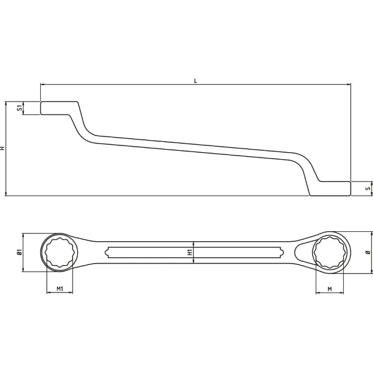 Beta Tools (Article# 90 20X22) Double Ended Deep Offset Ring Wrench - BT 000900051 
