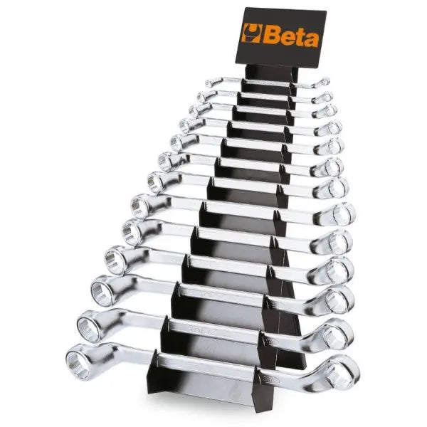 Beta Tools (Article# 90/SP13) Set of 13 Double End, 12 Point Offset Box End Wrenches with Holder - BT 900174 Beta Tools