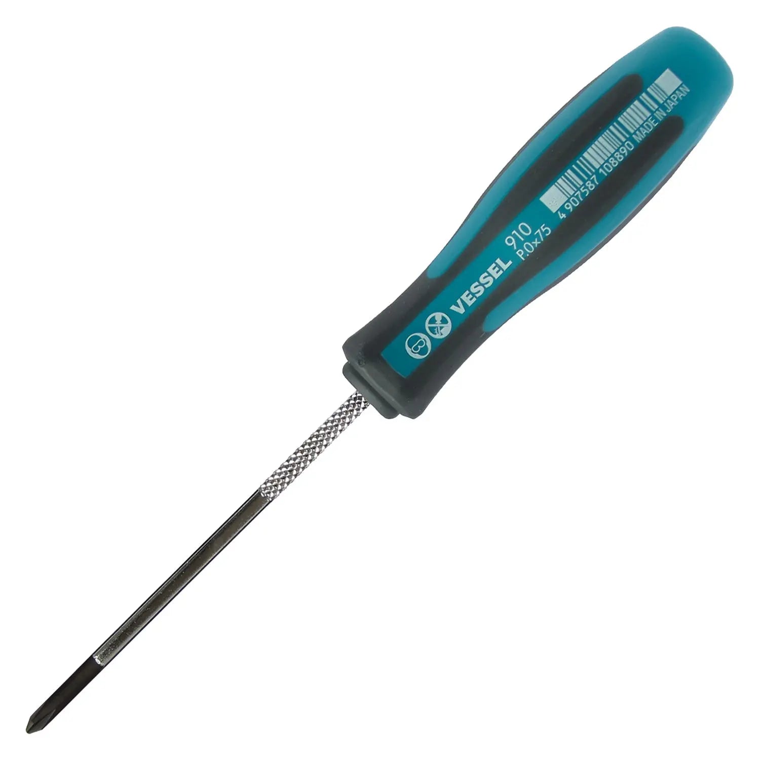 Vessel Tools Megadora Thin Shank Screwdriver, PH0 x 75mm - VL 910P075 Vessel Tools