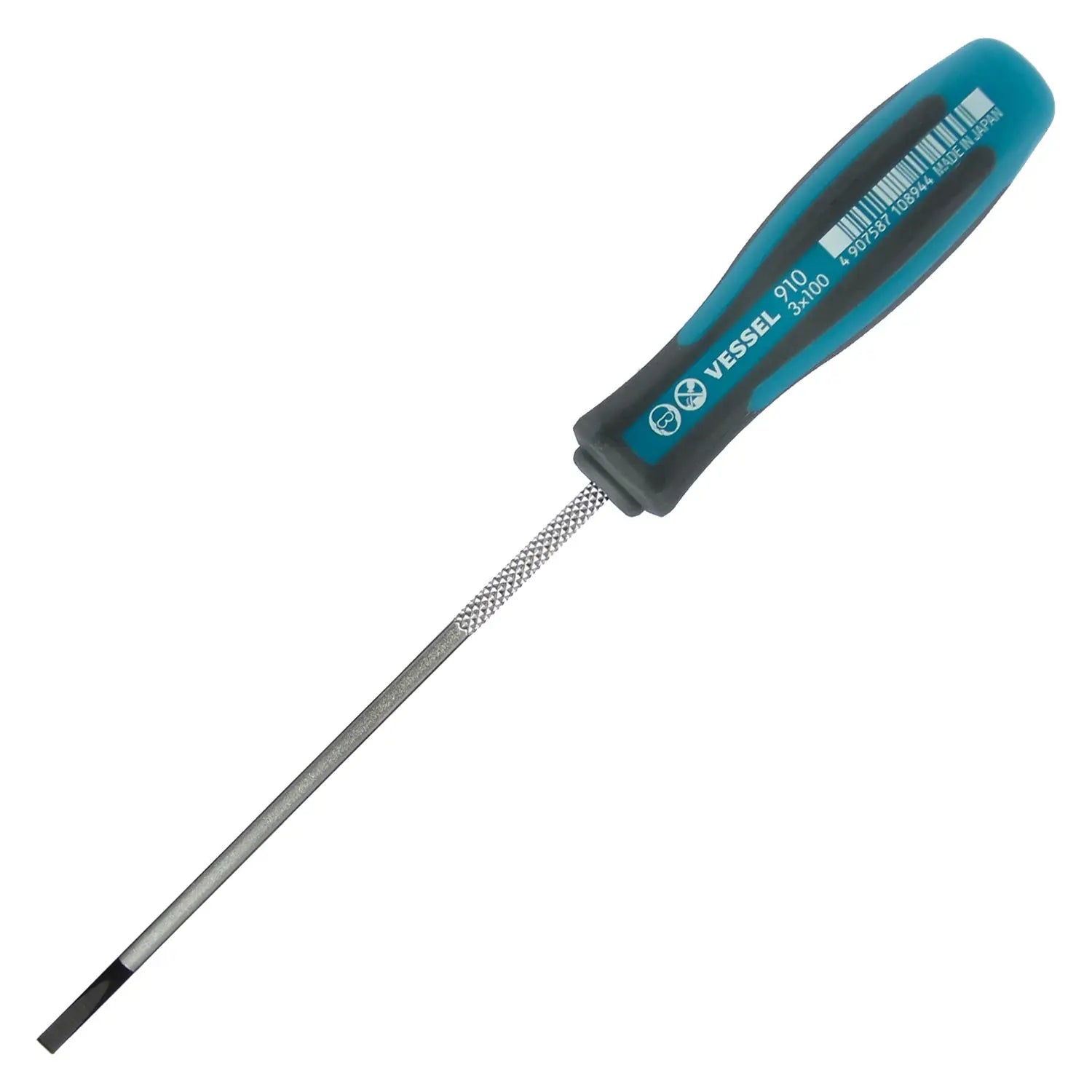 Vessel Tools Megadora Thin Shank Slotted Screwdriver, 3 x 100mm - VL 910S3100 Vessel Tools