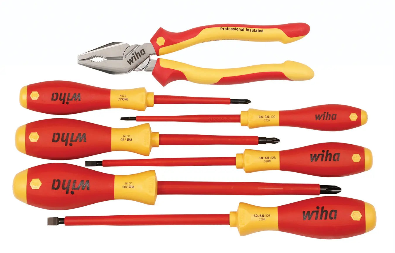 Wiha 32858, Insulated Lineman's Pliers & Drivers Set Wiha