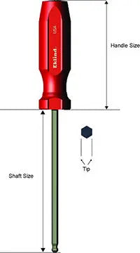 Eklind Ball End Hex Screwdriver 7/64 in - EK 91107 Screwdriver Eklind