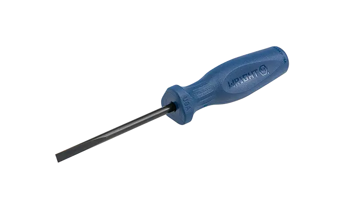 Wright Tool Large Ergonomic Handle Round Shank Slotted Screwdriver, Blade Length 12 in, Length 17-1/2 in - WT 9128 Slotted Screwdriver Wright Tool