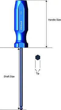 Eklind Ball End Hex Screwdriver 8mm - EK 91616 Screwdriver Eklind