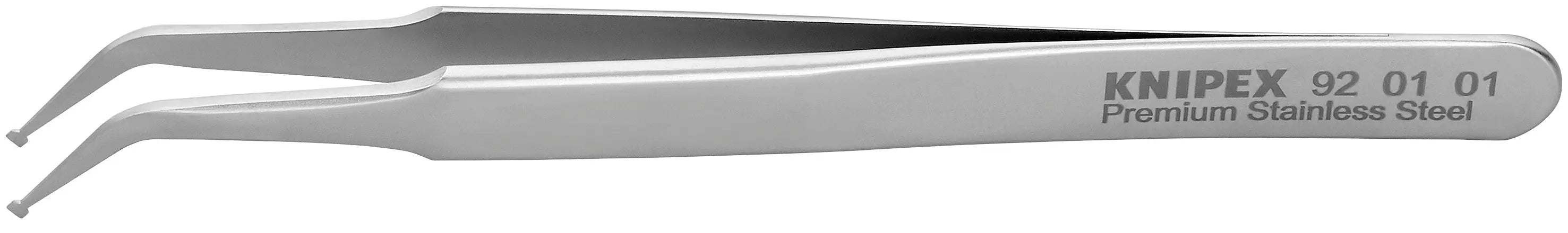 Knipex 92 01 01 KN | Premium Stainless Steel Positioning Tweezers, 45 degree Angled, SMD Knipex