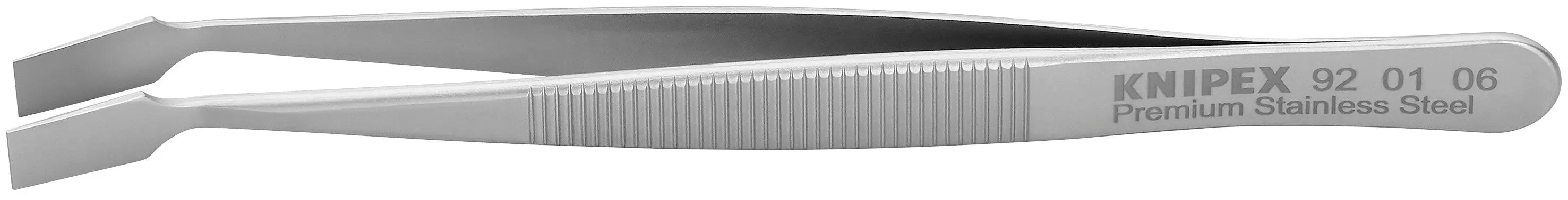 Knipex 92 01 06 KN | Premium Stainless Steel Gripping Tweezers, 30 degree Angled, Blunt Tips Knipex