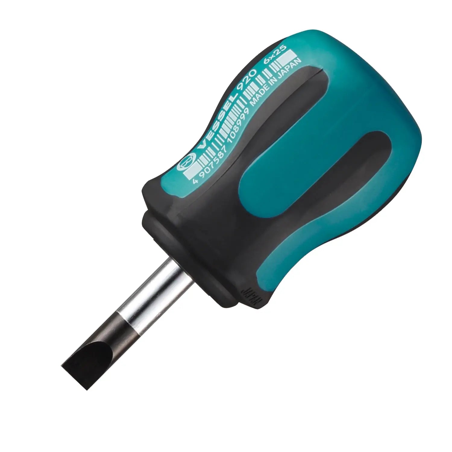 Vessel Tools Megadora Stubby Slotted Screwdriver, 6 x 25mm - VL 920S625 Vessel Tools