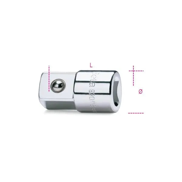 Beta Tools (Article# 920/16) Adapter, 1/2 in Female and 3/4 in Male Drives, Chrome-Plated - BT 9200814 Beta Tools