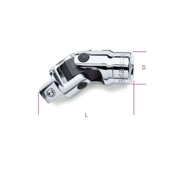 Beta Tools (Article# 920/25) 1/2 in Drive Universal Joint, Chrome-Plated - BT 9200830 Beta Tools