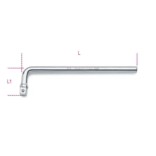 Beta Tools (Article# 920/44) 1/2 in Offset Drive Handle, Chrome-Plated - BT 9200858 Beta Tools