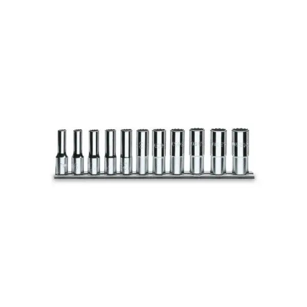 Beta Tools (Article# 920AL/SB11) Set of 11 Hexagon Hand Sockets on Rail, Long Series - BT 9200644 Beta Tools