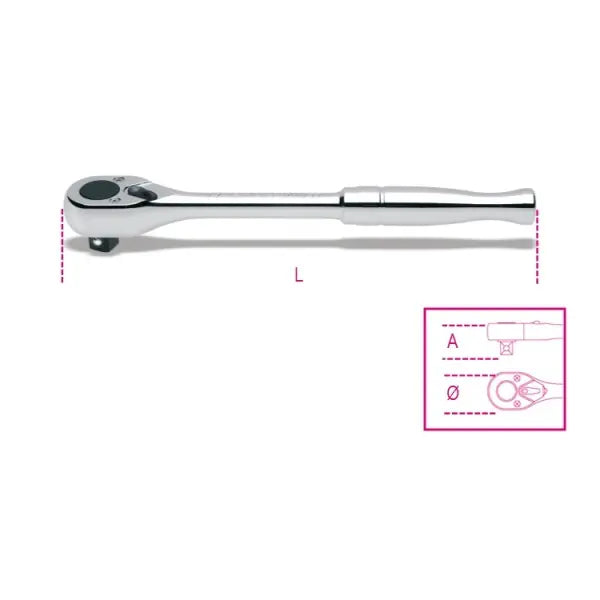 Beta Tools (Article# 920M/55) 1/2 in Drive Reversible Ratchet with Metal Handle - BT 9200893 Beta Tools