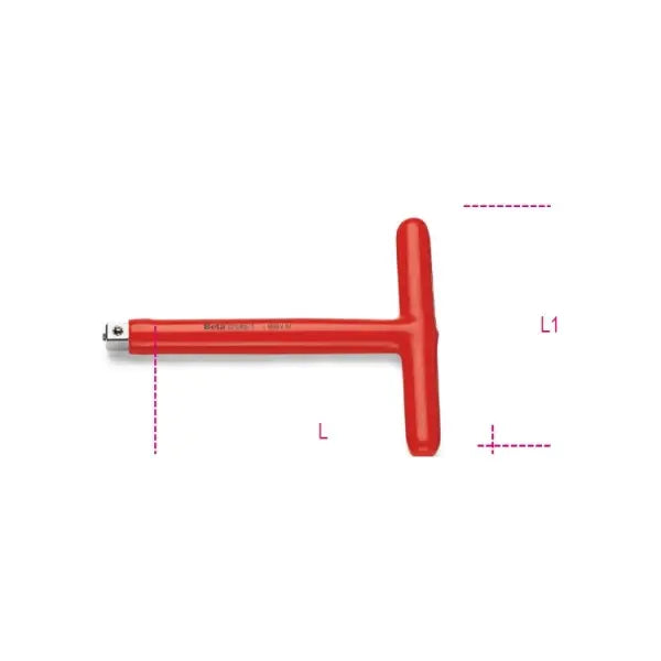 Beta Tools (Article# 920MQ/T) 1/2 in Square Drive T-Handle, Chrome-Plated - BT 9200807 Beta Tools