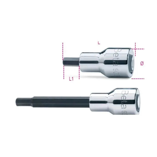 Beta Tools (Article# 920PE 17) 17mm, 1/2 in Drive Hexagon Bit Socket, Chrome-Plated - BT 9200437 Beta Tools