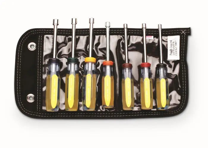 Wright Tool Set of 7 SAE Hollow Shaft Nut Driver with Pouch, 3/16 in - 1/2 in - WT 9212 Nut Driver Set Wright Tool