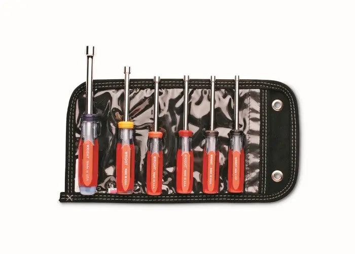 Wright Tool Set of 6 Metric Hollow Shaft Nut Driver with Pouch, 5mm to 10mm - WT 9216 Nut Driver Set Wright Tool