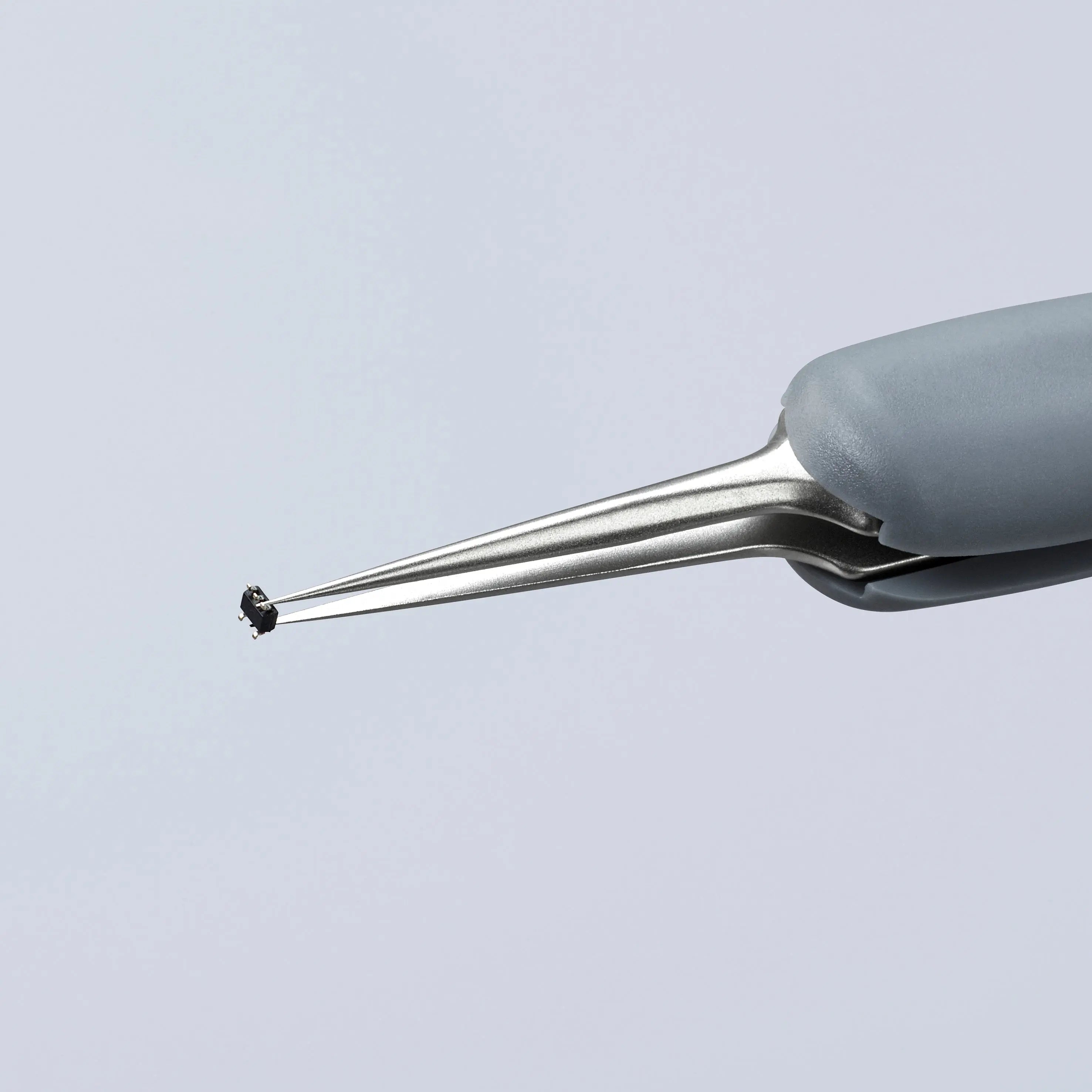 KNIPEX 3 3/4" Premium Stainless Steel Precision Tweezers-Needle-Point Tips-ESD Rubber Handles - 92 21 13 ESD Tweezers Knipex